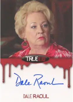 Autographed trading card of Dale Raoul as Maxine Fortenberry with red earrings