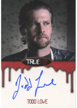 Autographed Todd Lowe trading card featuring Terry Bellefleur with serious expression