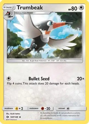 Trumbeak - SM Base Set - 107/149 - Reverse Holo LP Pokemon - Pokémon Card Single