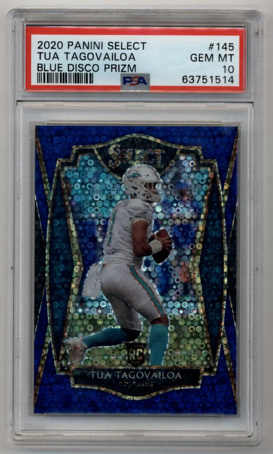 Tua Tagovailoa 2020 Select Blue Disco 06/25 PSA 10 Gem Mint - Football Card Single
