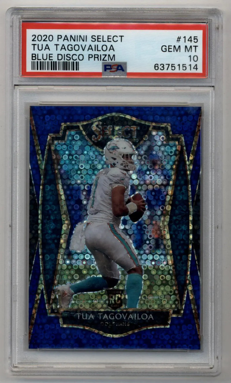 Tua Tagovailoa 2020 Select Blue Disco 06/25 PSA 10 Gem Mint - Football Card Single