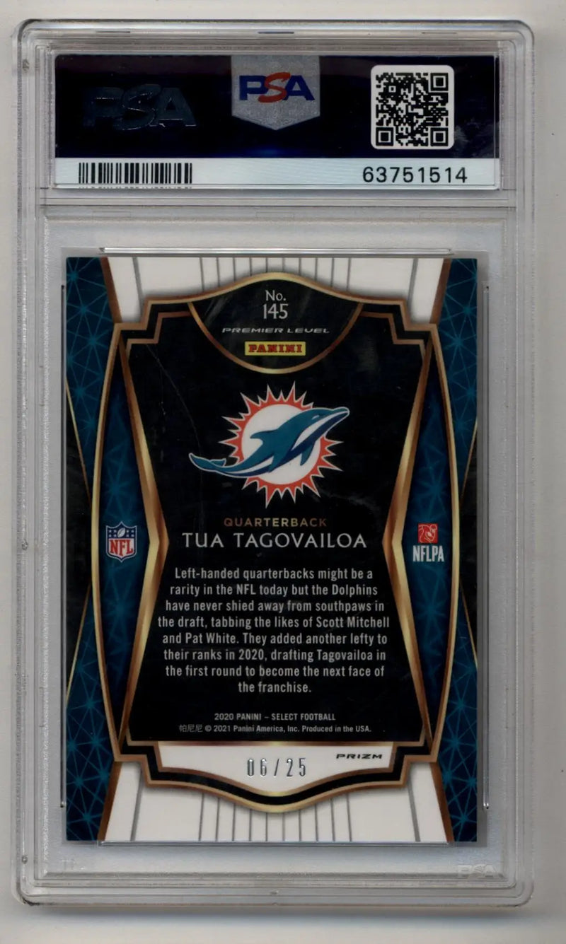 Tua Tagovailoa 2020 Select Blue Disco 06/25 PSA 10 Gem Mint - Football Card Single