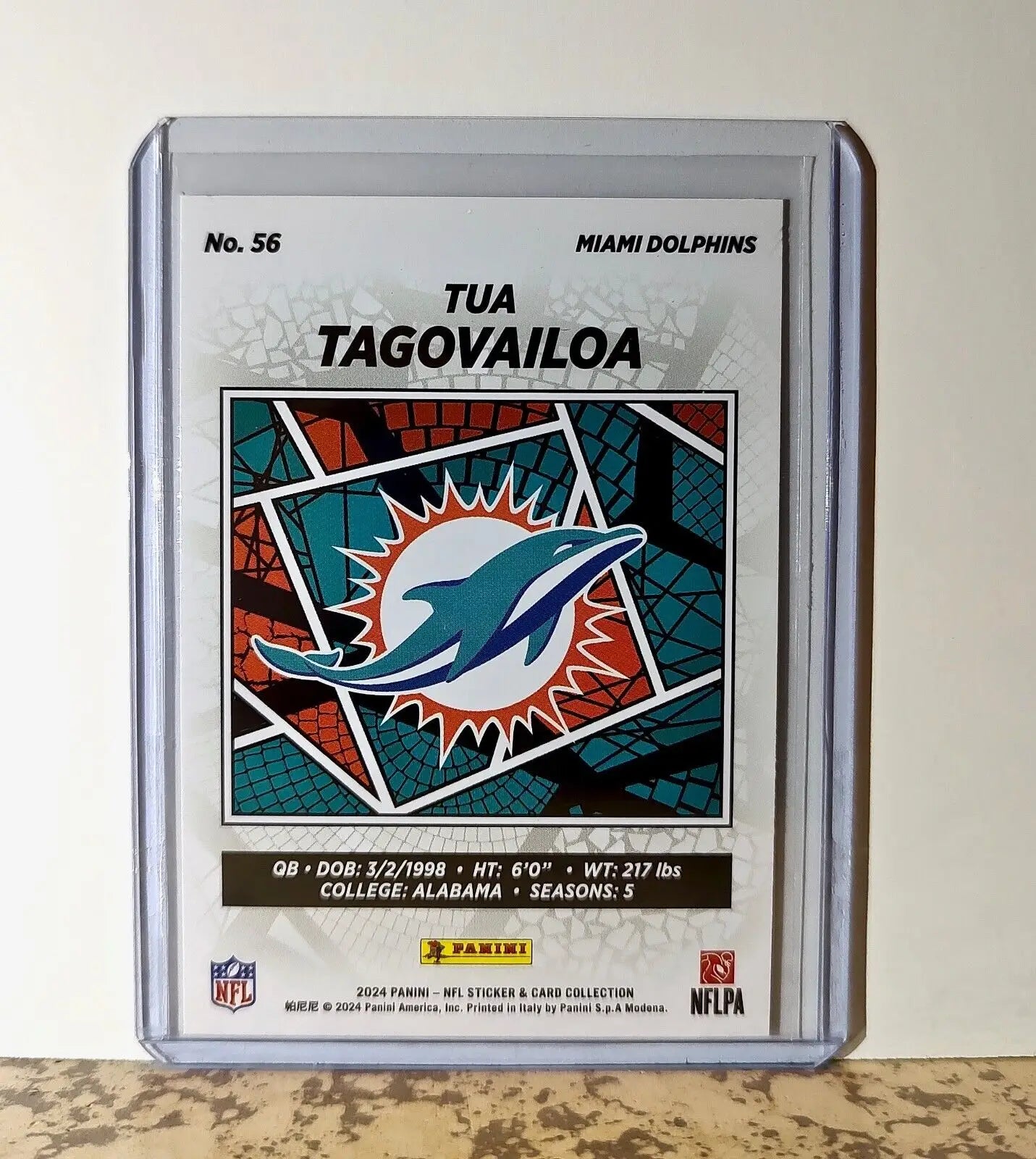 Tua Tagovailoa 2024 Panini NFL #56 Sticker Card Miami Dolphins - Football Card Single