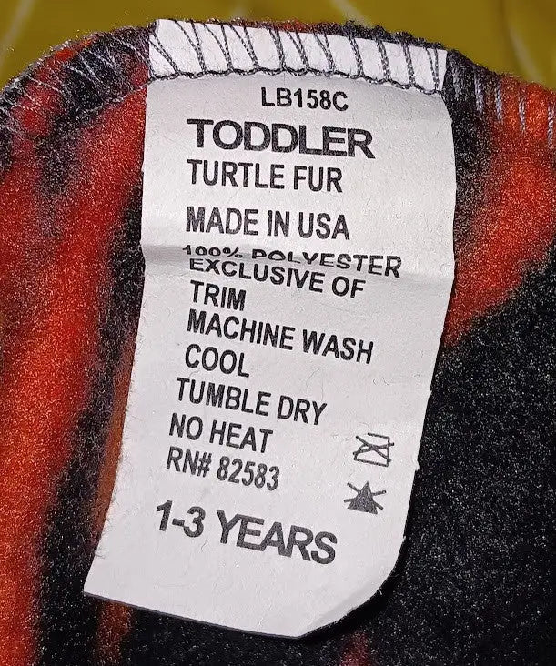 Turtle Fur Color Hot Rod Flame Fleece Beanie Kids Ages 1-3 Years Old Pre-Owned - Apparel