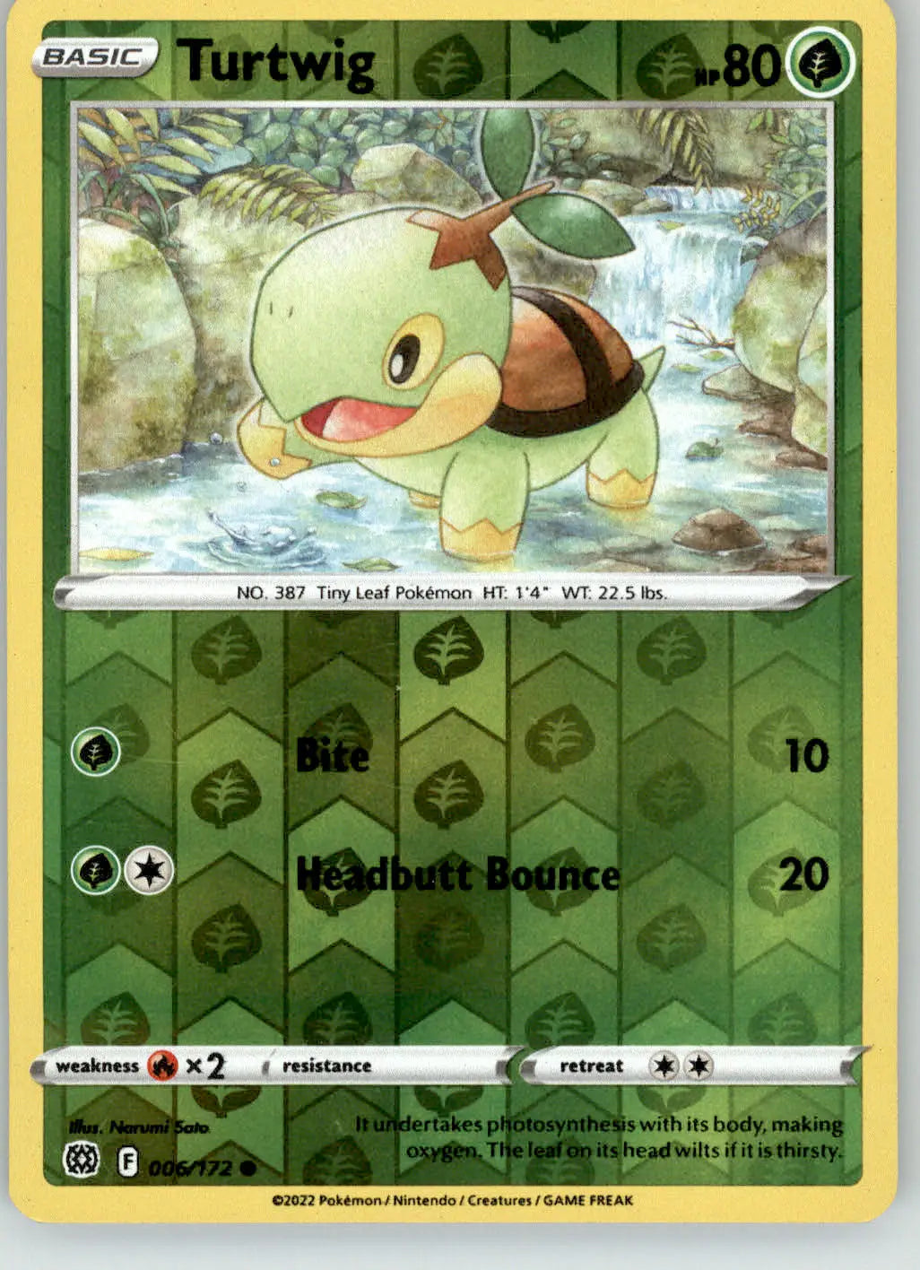 Turtwig - Brilliant Stars - 006/172 - Reverse Holo LP Pokemon - Pokémon Card Single
