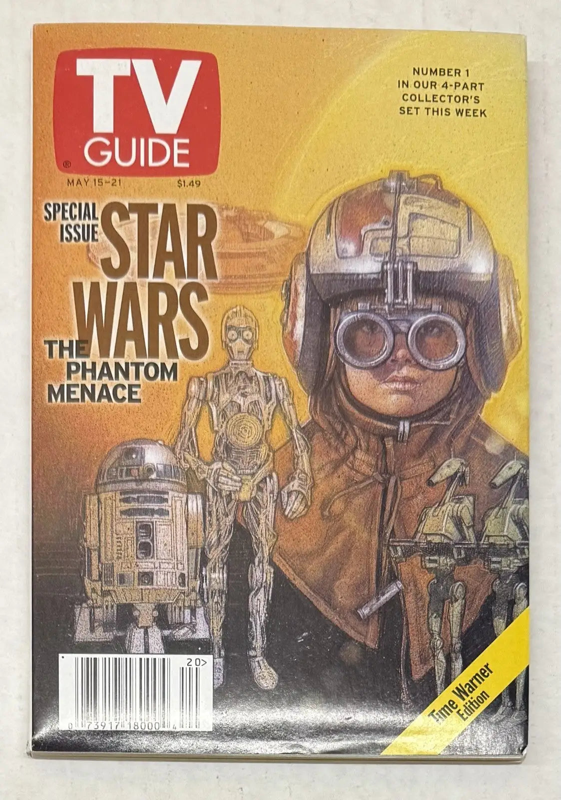TV Guide Magazine Star Wars The Phantom Menace Anakin Skywalker Cover 1999 - Entertainment Memorabilia