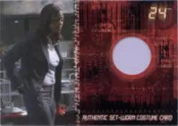 Animated GIF of Aisha Tyler in a suit on the Twenty Four Season 4 Costume Card