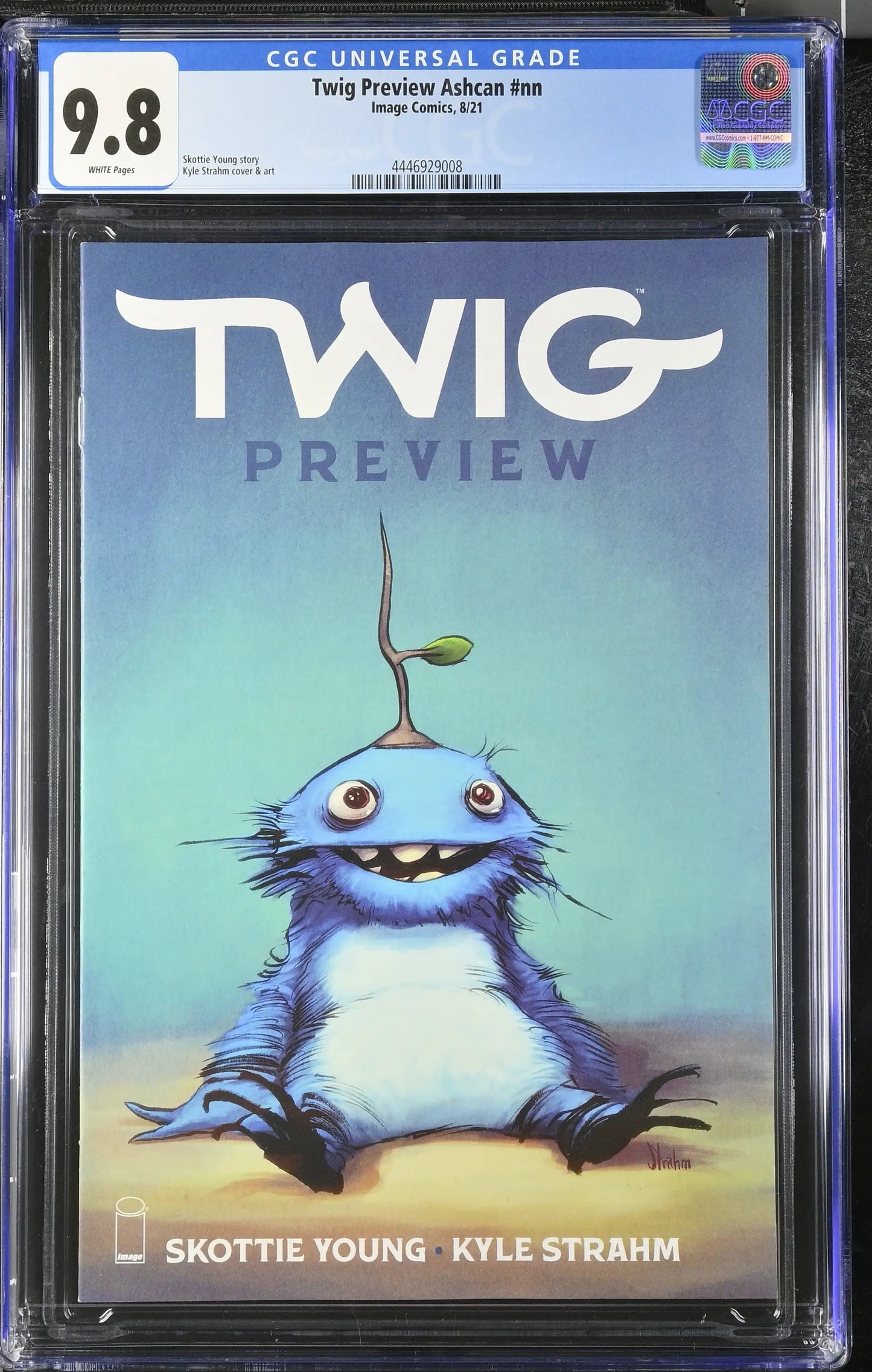 CGC graded 9.8 Twig Preview Ashcan #1 cover by Skottie Young features blue monster with plant