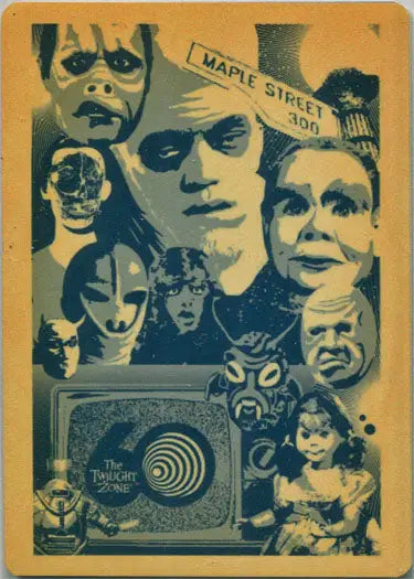 Collage of vintage portraits from The Twilight Zone in 60th Anniversary Montage Case Topper