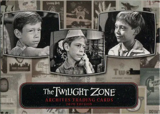 Trading card of three boys from The Twilight Zone in Twilight Zone 2020 Archives Update Magazine