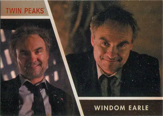 Trading card featuring Windom Earle with two headshots of a smiling man in a suit