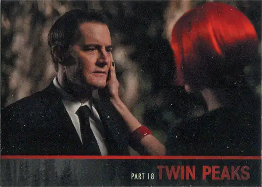 Man in dark suit with woman’s red-nailed hand, Twin Peaks Limited Series Event Card L52