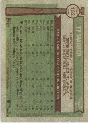 Ty Madden - 2025 Topps Heritage - #162 - RC Baseball - Baseball Card Single