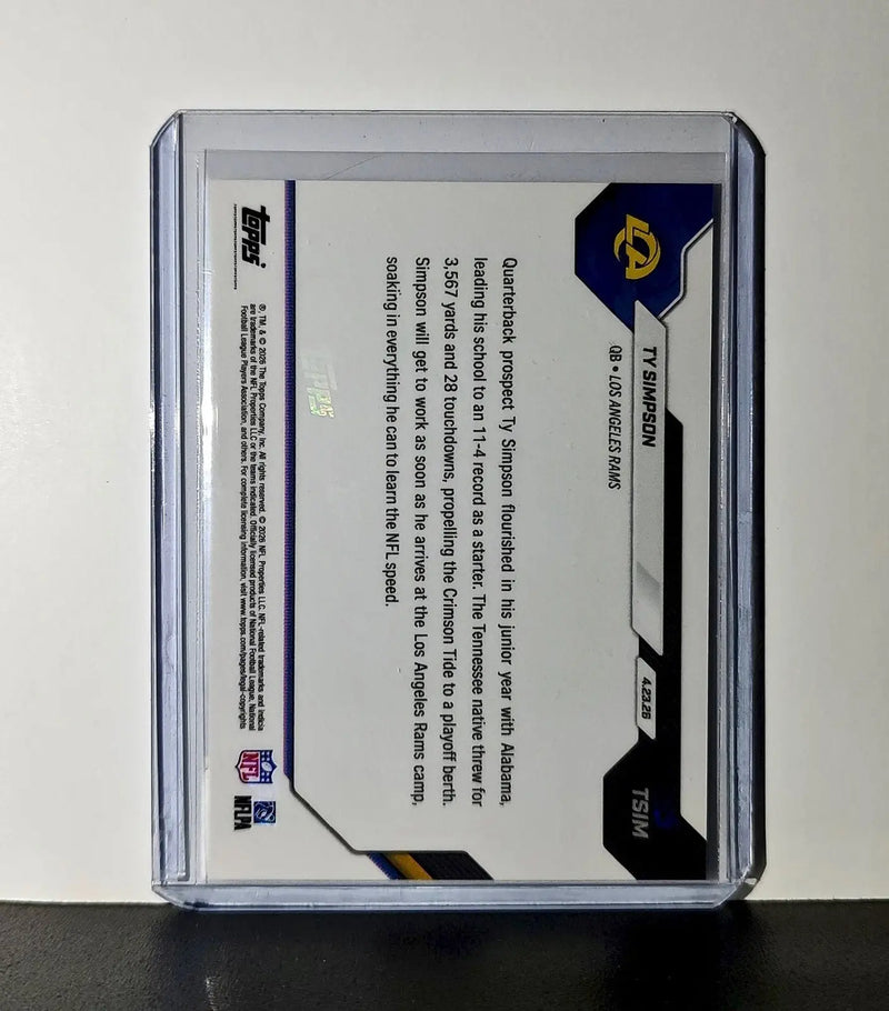 Ty Simpson Rookie 2026 Topps Now Draft Night #TSIM Card Los Angeles Rams - Football Card Single