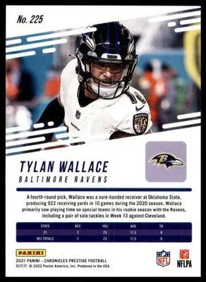 Tylan Wallace 2021 Panini Chronicles Prestige Rookies Update #225 Ravens - Football Card Single
