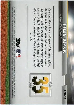 Tyler Black 2024 Bowman Bowman Scouts’ Top 100 #BTP-35 Milwaukee Brewers - Baseball Card Single