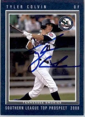 Tyler Colvin - 2008 Grandstand Southern League Top Prospects - #NNO - AUTO - Baseball Card Single