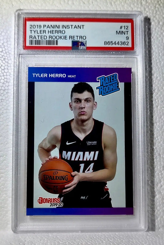 Tyler Herro 2019-2020 Panini NBA Heat #255 Rookie Card 1 of 303 PSA 9 MINT - Basketball Card Single