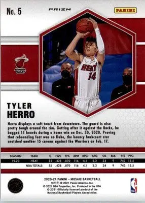 Tyler Herro - 2020-21 Panini Mosaic - #5 - Mosaic Camo Pink Basketball - Basketball Card Single