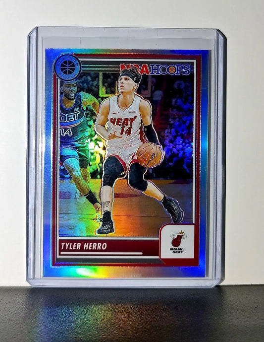 Tyler Herro 2023-24 Panini Premium Stock NBA Hoops #126 Prizm Refractor Heat - Basketball Card Single