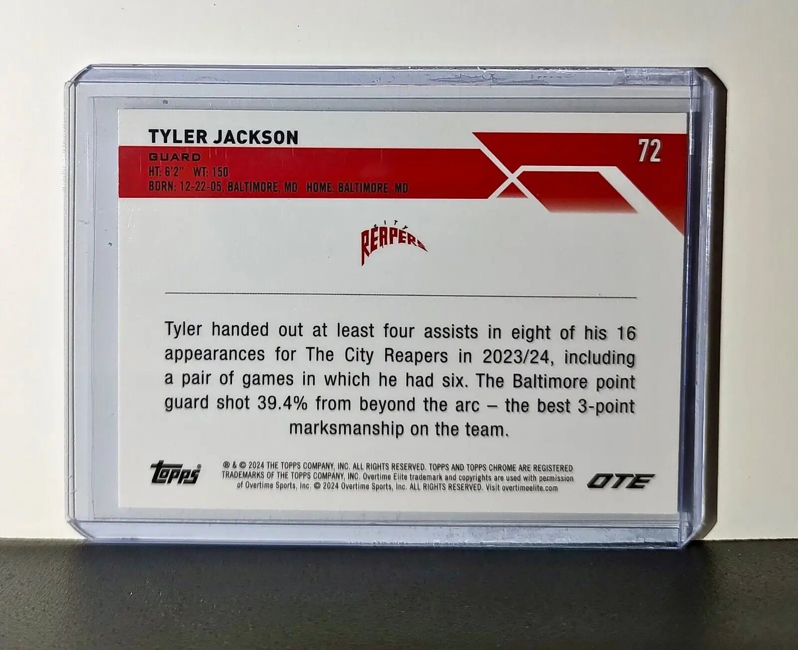 Tyler Jackson Rookie Card 2023-24 Topps Chrome Overtime #72 City Reapers - Basketball Card Single