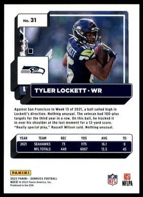 Tyler Lockett 2022 Donruss #31 Seattle Seahawks - Football Card Single