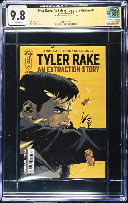 Tyler Rake: An Extraction Story Ashcan CGC 9.8 JSA Ande Parks Signature - Comic Book