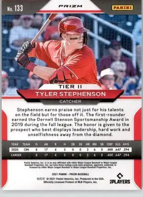 Tyler Stephenson - 2021 Panini Prizm - #133 - Red/White/Blue Prizm Baseball - Baseball Card Single