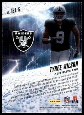Tyree Wilson 2023 Panini Absolute By Storm #BST-5 Las Vegas Raiders - Football Card Single