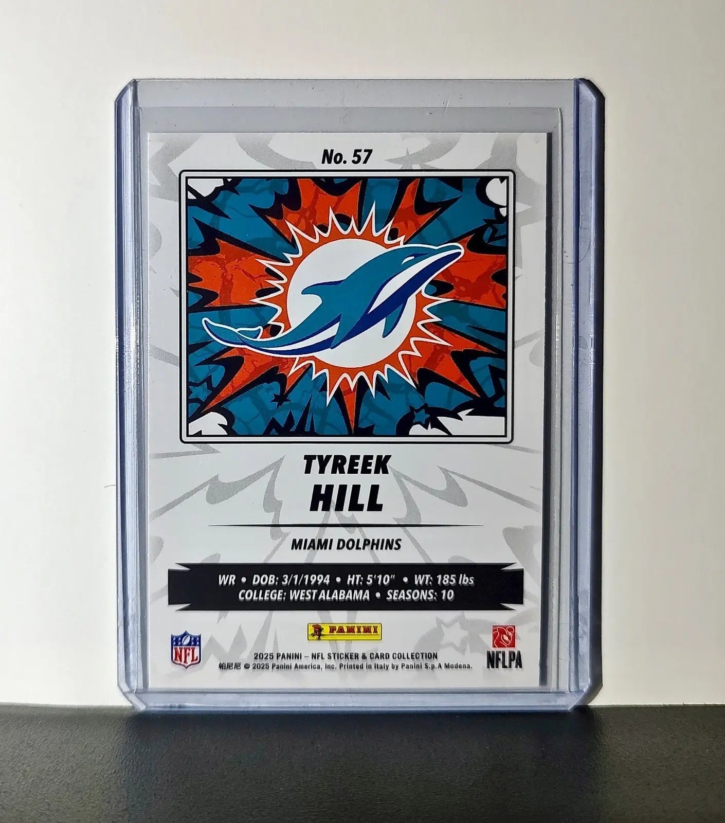 Tyreek Hill 2025 Panini NFL #57 Sticker Card Miami Dolphins - Football Card Single