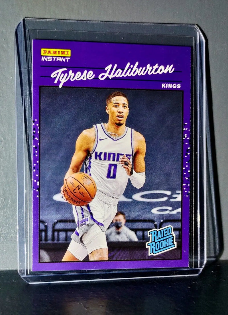 Tyrese Haliburton 2020-21 Panini NBA Instant #12 Rated Rookie Retro Card 1/3558