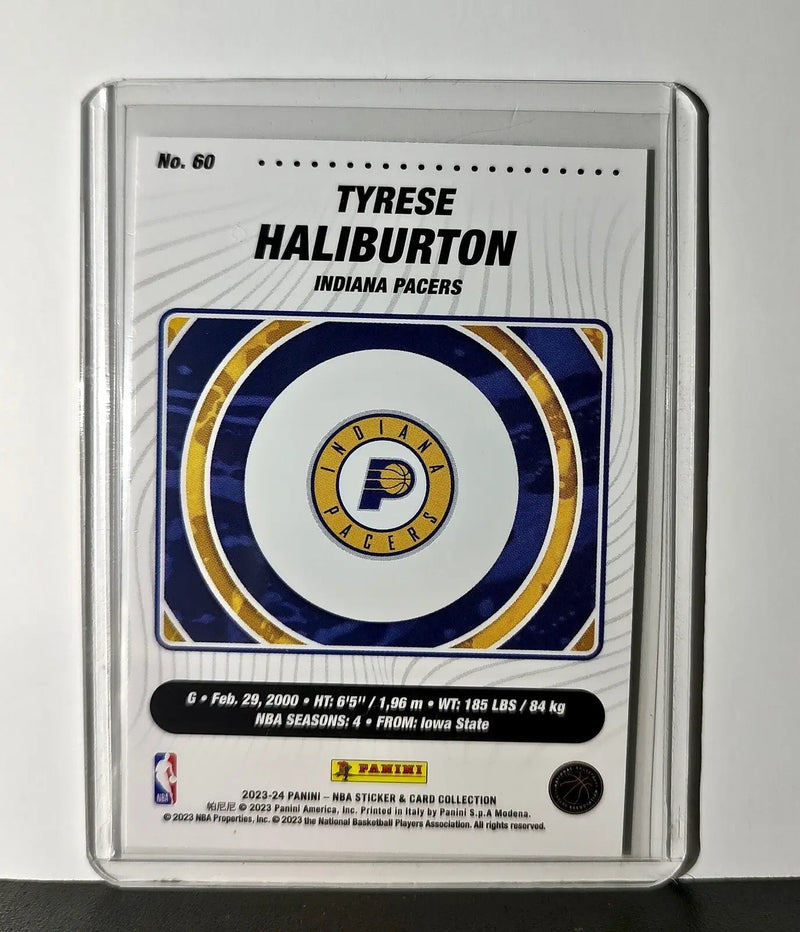 Tyrese Haliburton 2023-24 Panini NBA Basketball #60 Card Indiana Pacers