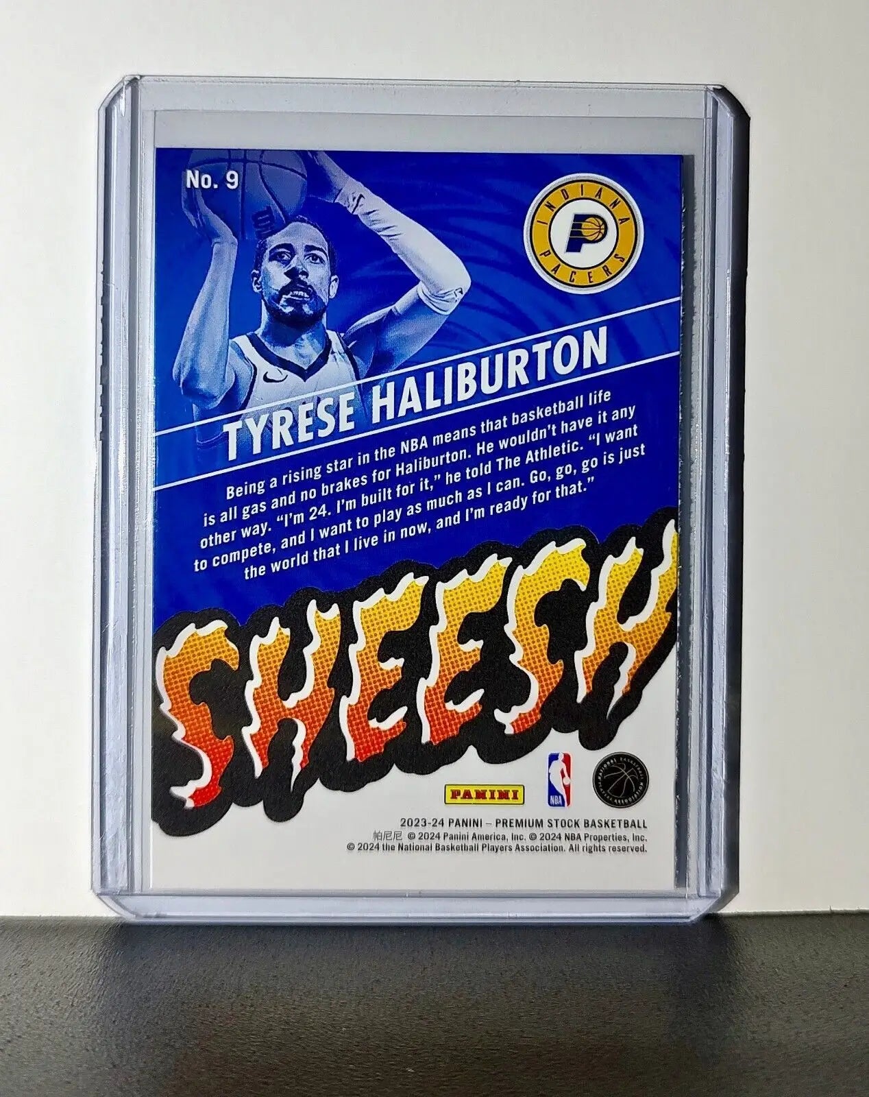Tyrese Haliburton 2023-24 Panini Premium Stock NBA Hoops SHEESH #9 Card Pacers - Basketball Card Single