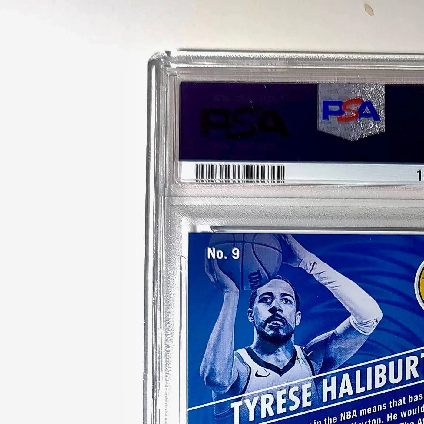 Tyrese Haliburton 2023 Panini Hoops Premium Sheesh #9 Disco Prizm PSA 9 Mint