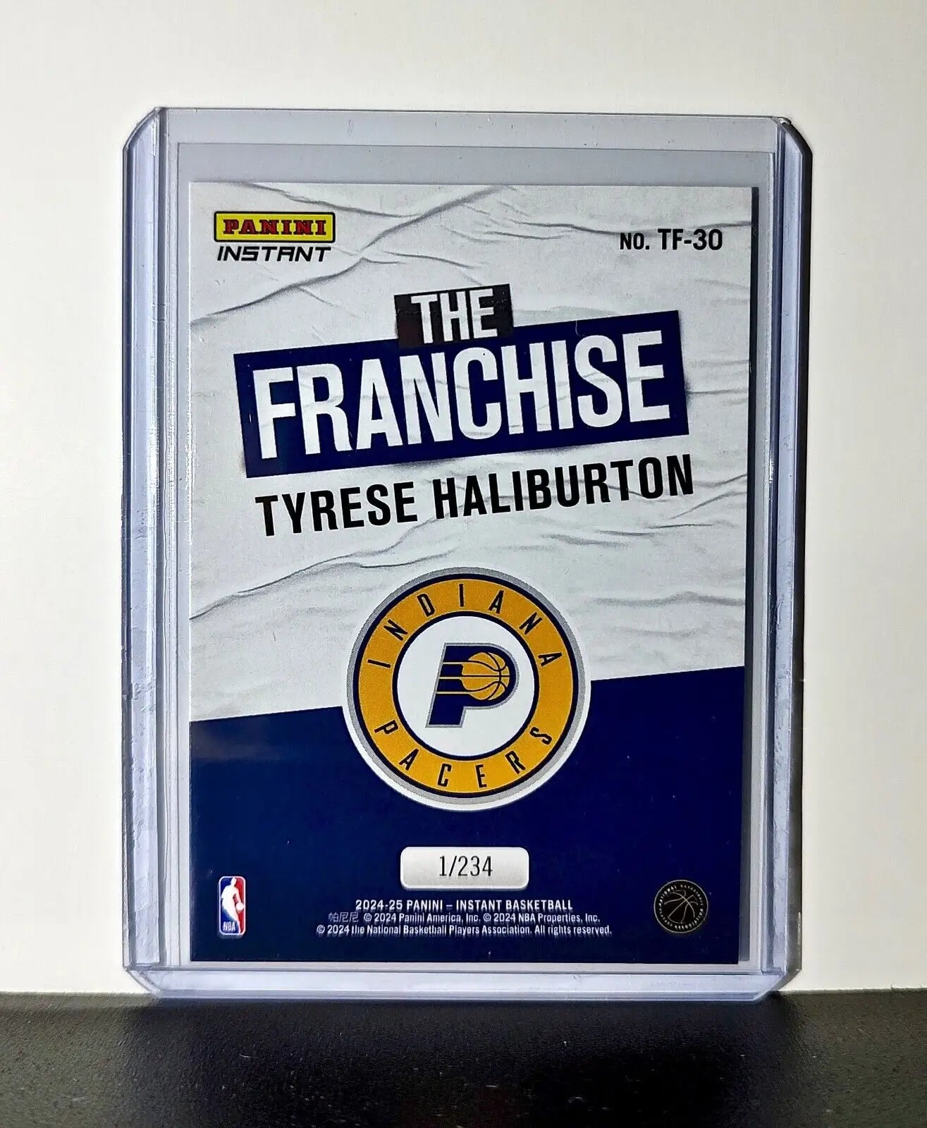 Tyrese Haliburton 2024-25 Panini The Franchise NBA #30 Card Indiana Pacers 1/234 - Basketball Card Single