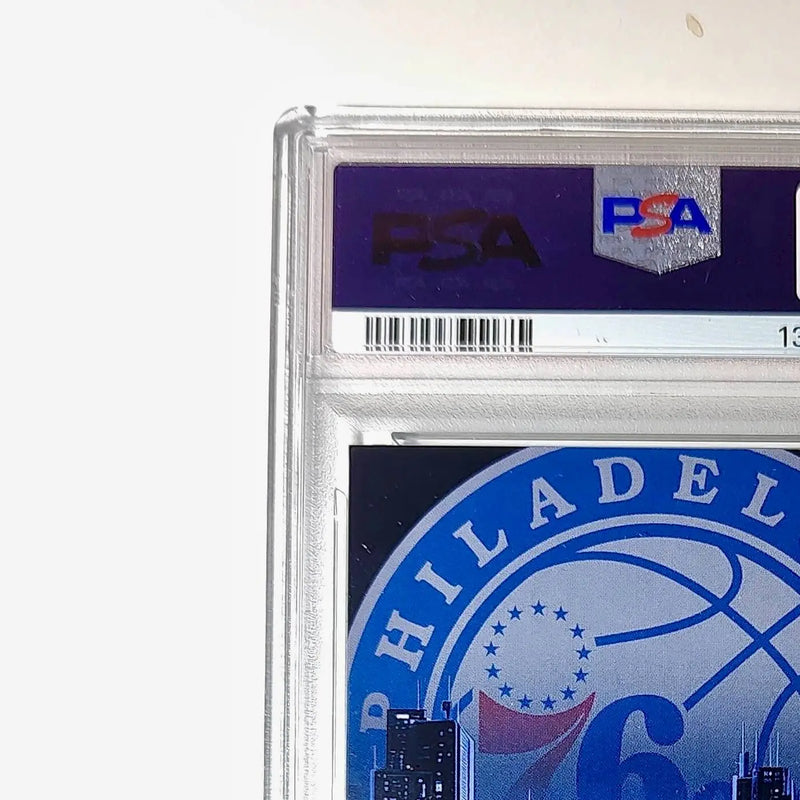 Tyrese Maxey 2023 Panini Hoops Premium City Edition #18 Disco Prizm PSA 8 NM-MT