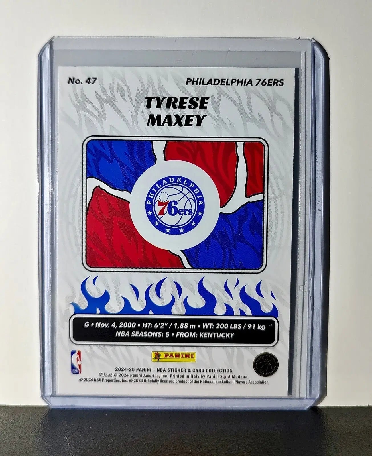 Tyrese Maxey 2024-25 Panini NBA #47 Sticker Card Philadelphia 76ers - Basketball Card Single