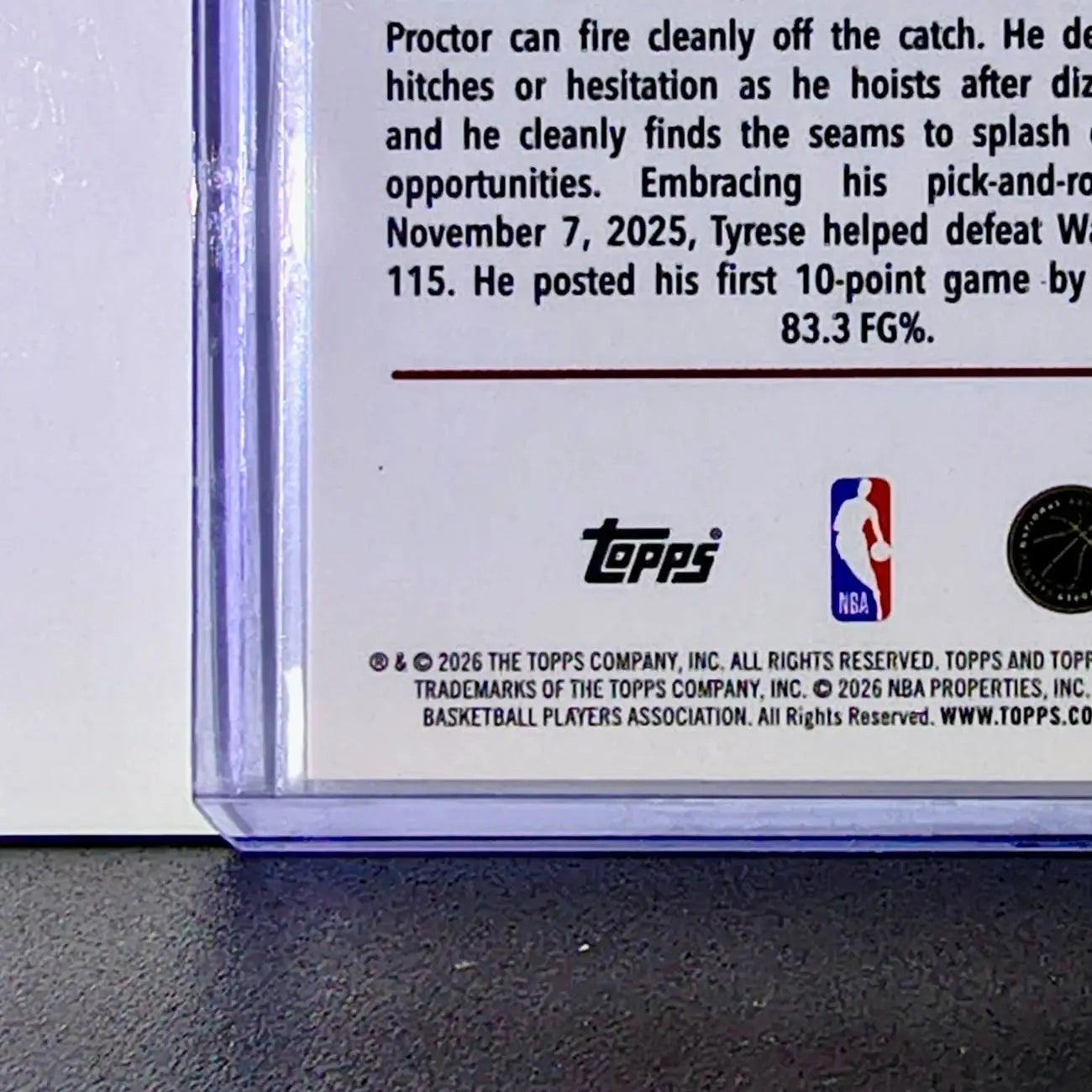 Tyrese Proctor Rookie 2025-26 NBA Topps Chrome Update RayWave Refractor #200 - Basketball Card Single