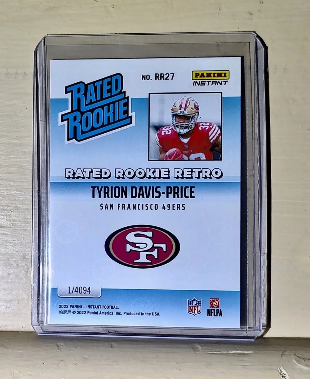 Tyrion Davis-Price 2022 NFL Panini #27 Rated Rookie Retro Football Card 1/4094 - Football Card Single
