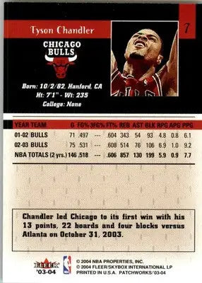 Tyson Chandler - 2003-04 Fleer Patchworks - #7 - Basketball - Basketball Card Single