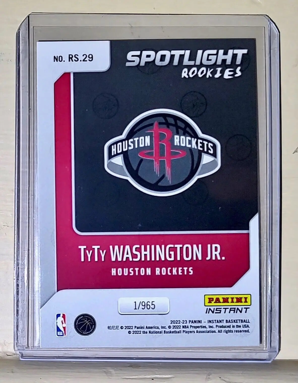TyTy Washington Jr. 2022-23 Panini NBA #29 Spotlight Rookies Card 1/965 - Basketball Card Single