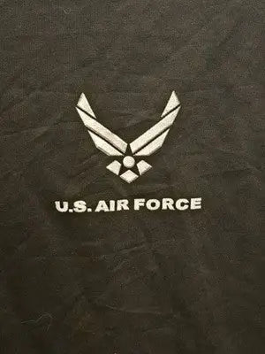 U.S. Air Force Shirt Mens Large Black Short Sleeve Military Logo Front Back - Apparel