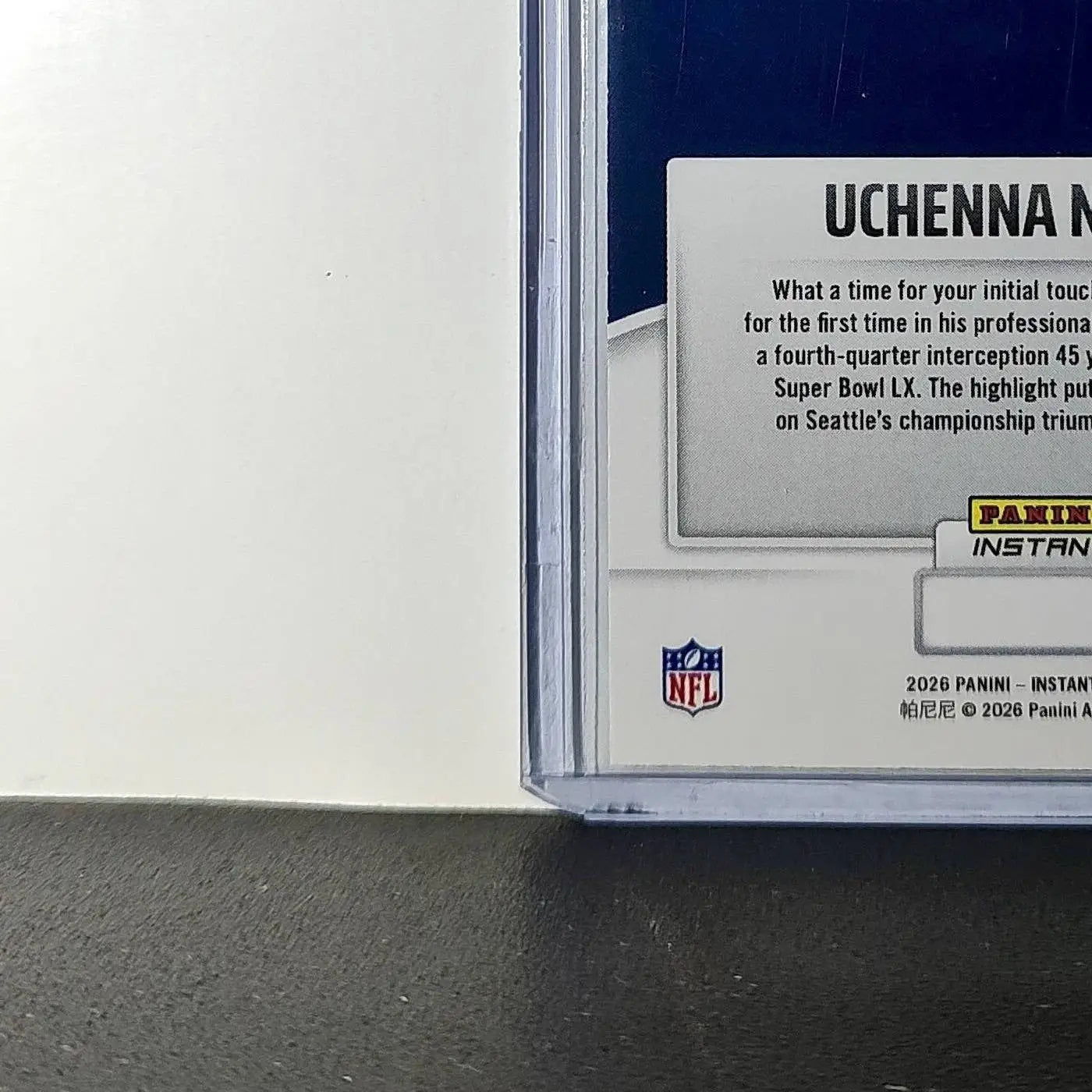 Uchenna Nwosu 2026 Panini NFL Super Bowl LIX Champions #18 Card Seattle Seahawks - Football Card Single