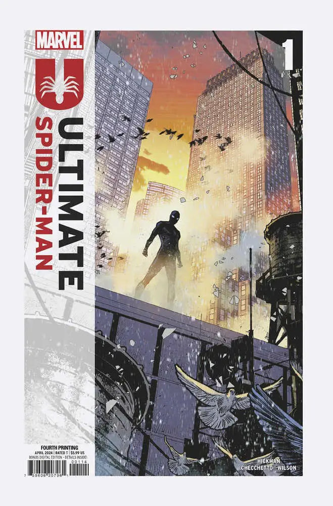 Ultimate Spider-Man #1 Marco Checchetto 4TH Printing Variant cover silhouette art