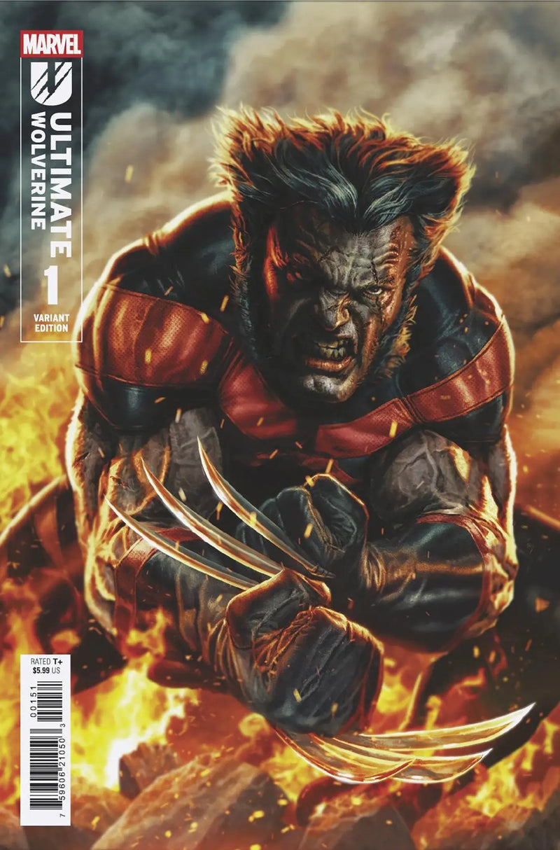 Ultimate Wolverine comic book featuring Lee Bermejo variant art display