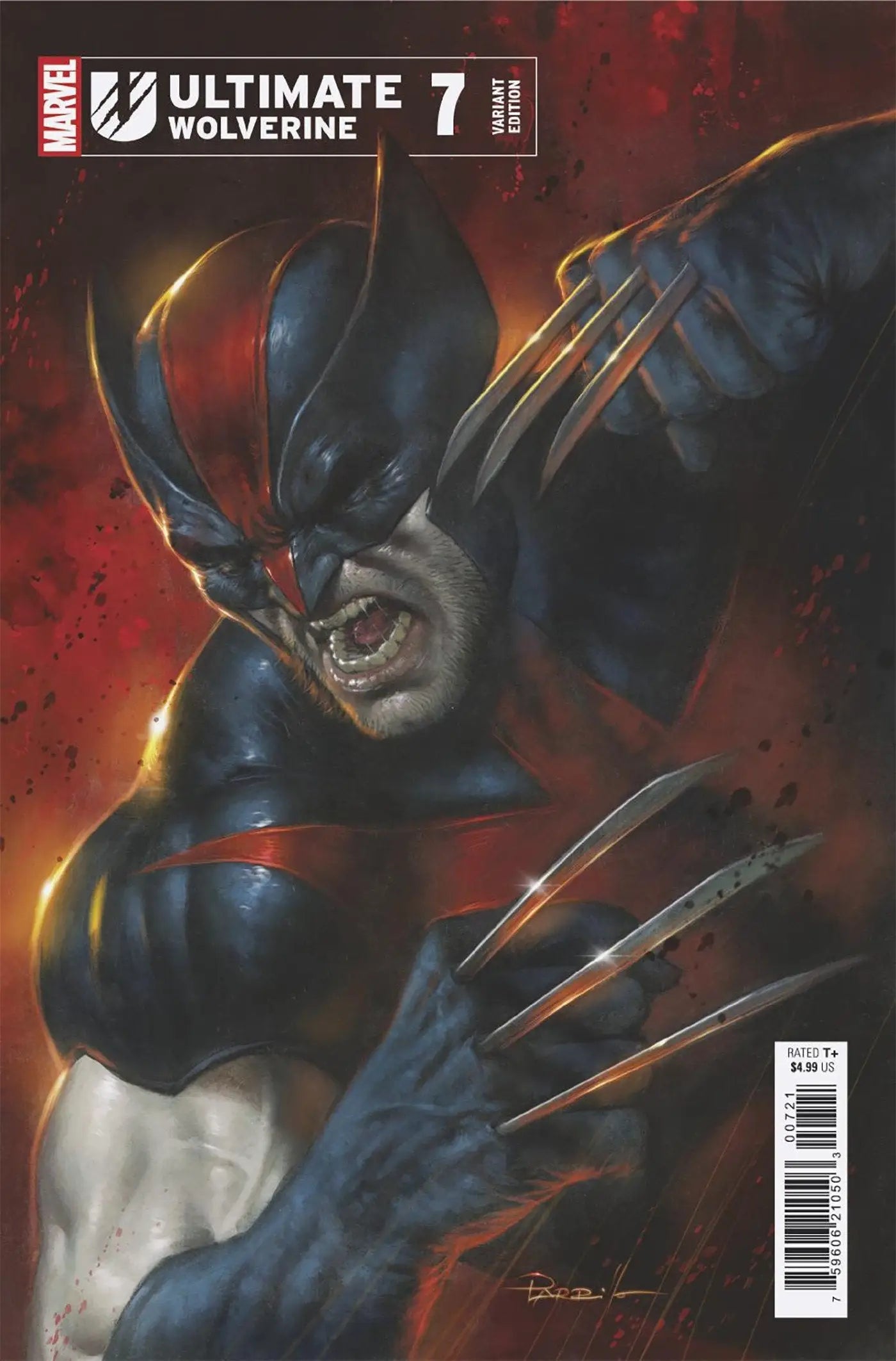 Ultimate Wolverine Lucio Parrillo Variant comic book with Wolverine and extended claws
