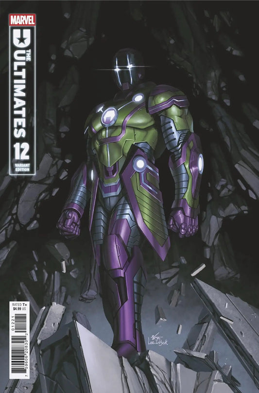 Comic book cover featuring a metallic armored figure for Inhyuk Lee Ultimate Special Variant