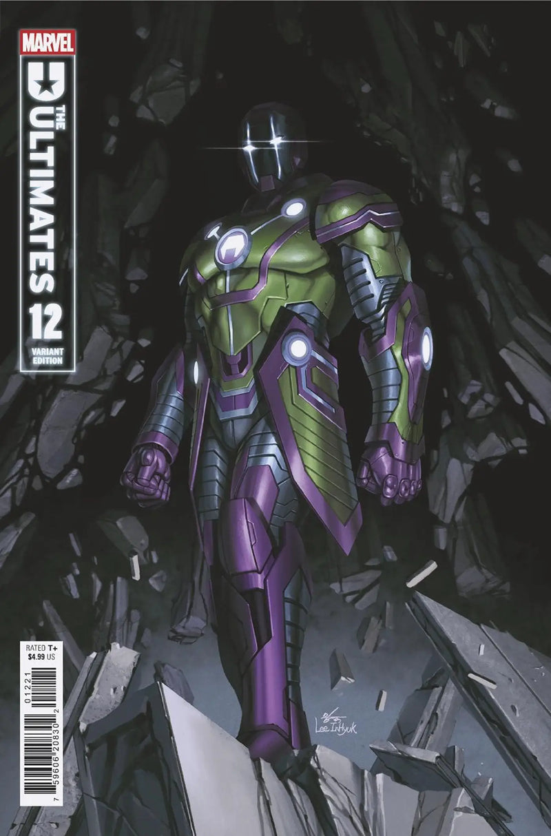 Comic book cover featuring a metallic armored figure for Inhyuk Lee Ultimate Special Variant