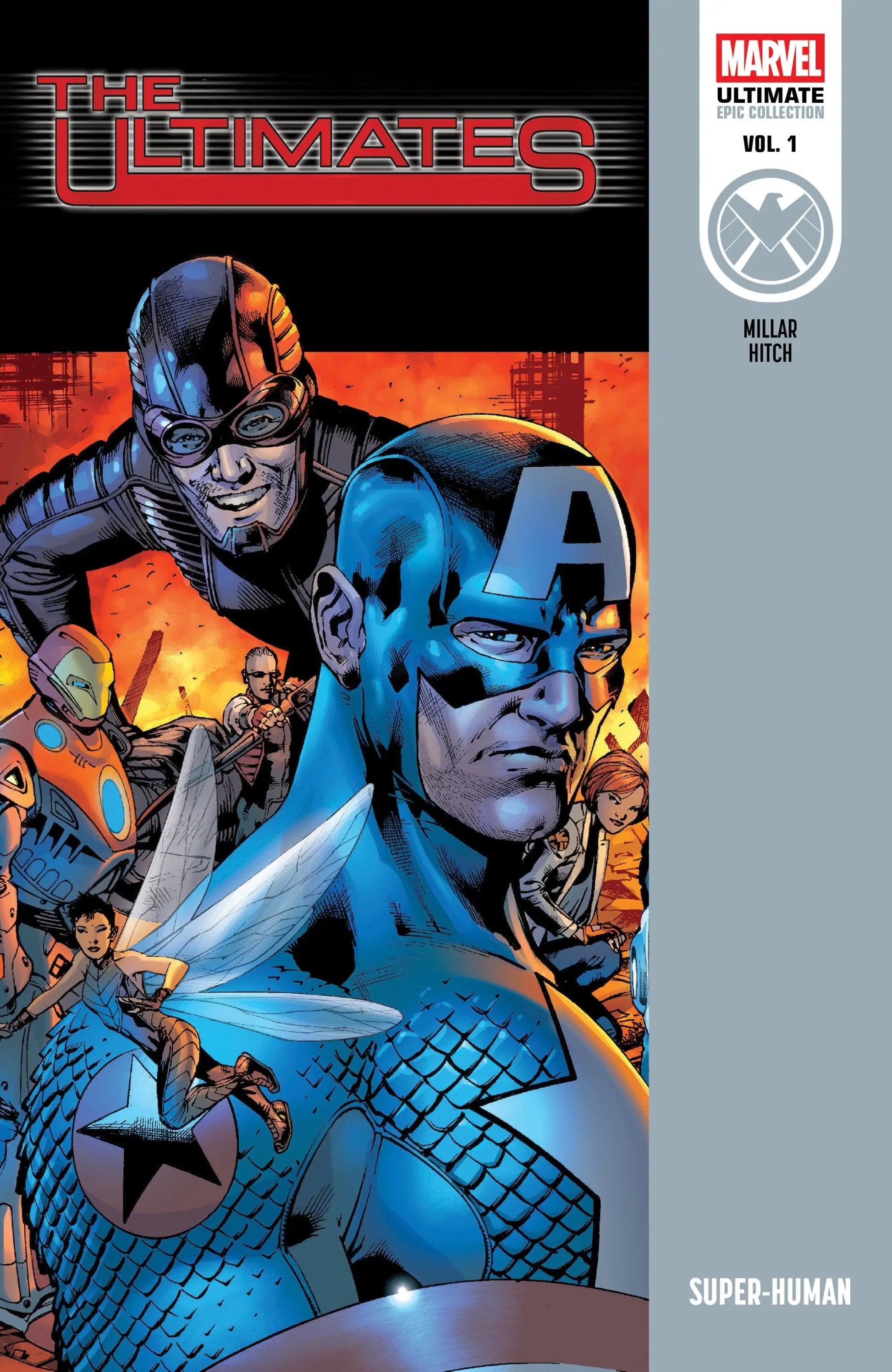 Comic book cover from Ultimates Epic Collection Super-Human showcasing epic collection artwork
