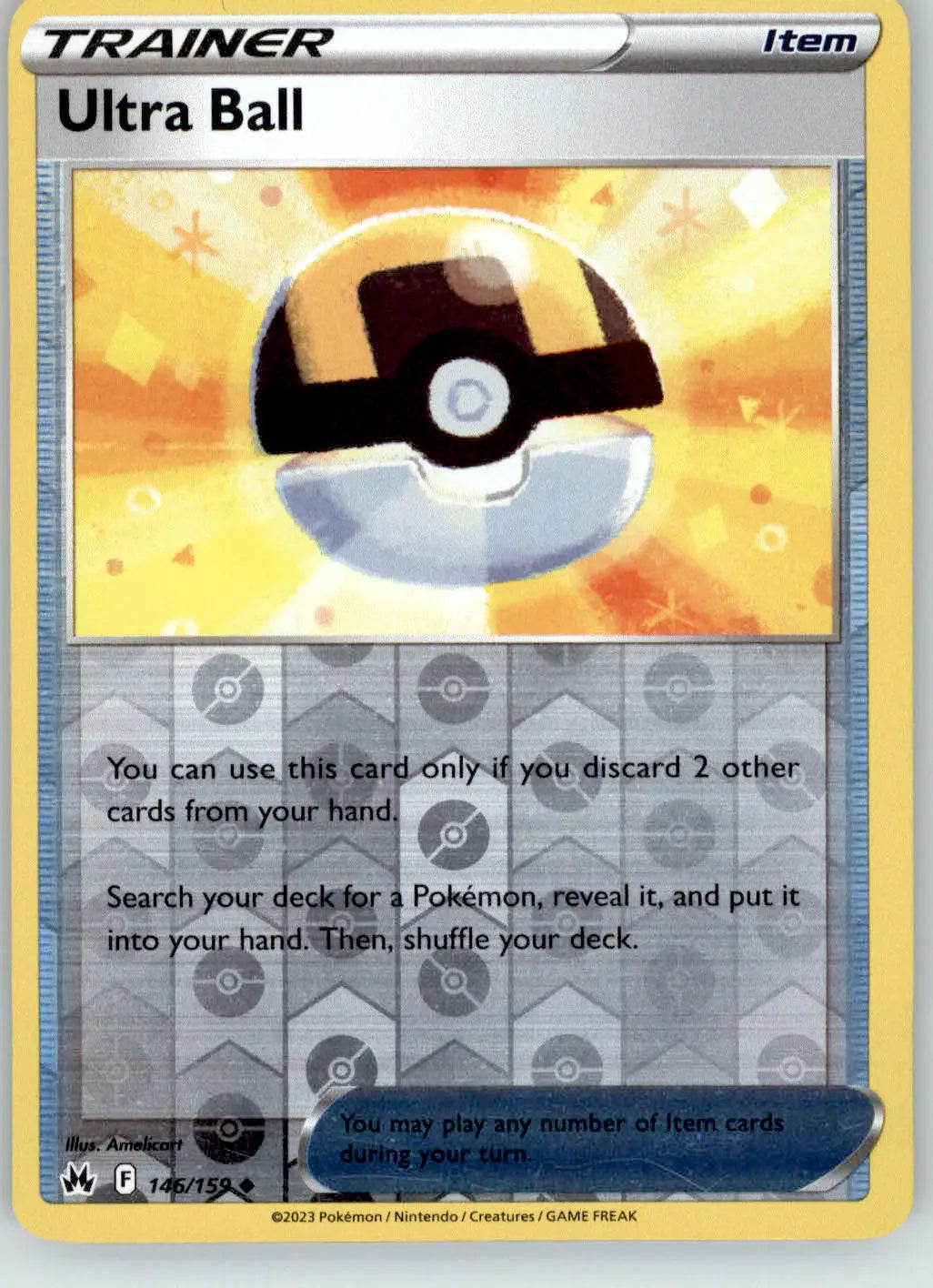 Ultra Ball - Crown Zenith - 146/159 - Reverse Holo LP Pokemon - Pokémon Card Single